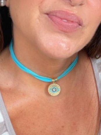 שרשרת חוט טורקיז עין
