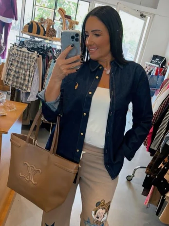 חולצת גינס מכופתרת