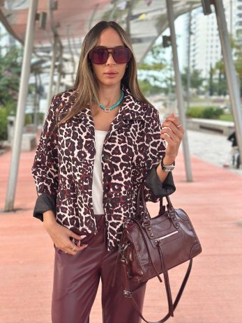 גקט מנומר בורדו