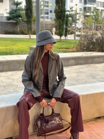 ג'קט דמוי עור חלק