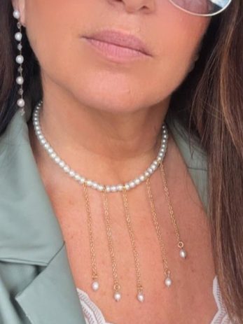 שרשרת פנינים תליונים נופלים