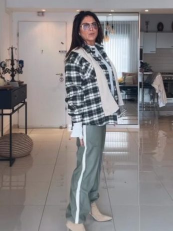 מכנסי דמוי עור גומי במותן