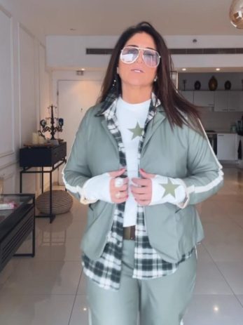 גקט פס דמוי עור