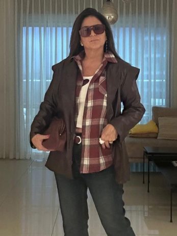 גקט דמוי עור חגורת קשירה