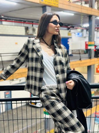 גקט משבצות גרייס