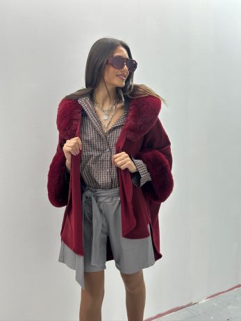 שורט מלאני דמוי עור