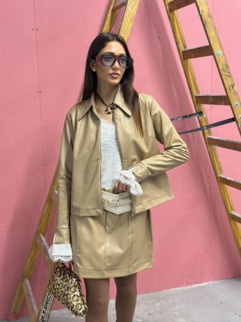 חצאית מלאני דמוי עור