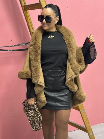 חצאית מלאני דמוי עור