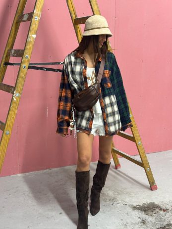 מכופתרת משבצות