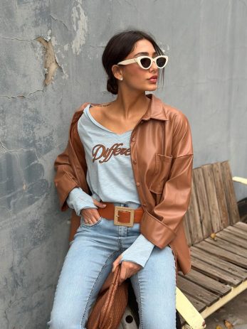 בייסיק כפפה טקסט דמוי עור