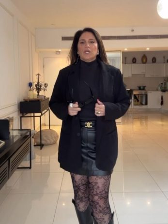 TOTAL LOOK שחור מחוייט תחרה